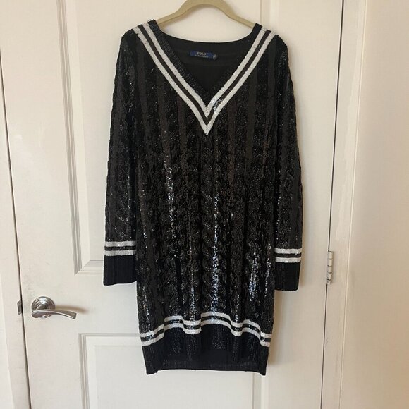 Polo Ralph Lauren Sequined Cricket Sweater Dress sz 4 - Picture 5 of 9